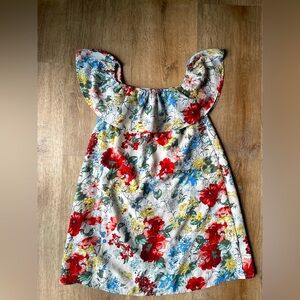 Abercrombie Fitch Floral Off Shoulder Ruffle Sleeve Mini Dress Sz S Boho Cottage